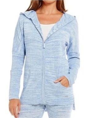 UGG Light Blue Marled Hooded Zip-Up Suze Small Sweater